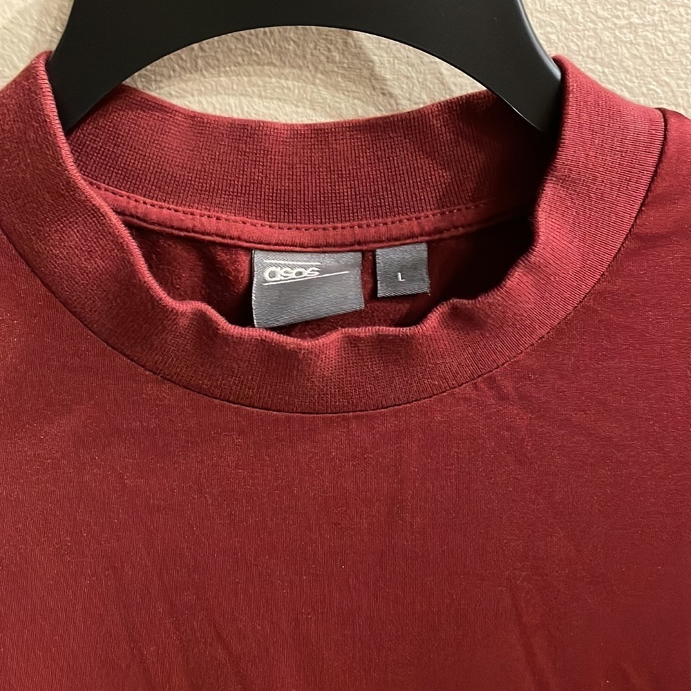 ASOS mens slight satin stretch sweatshirt with metal zippered front pockets L - Picture 3 of 13